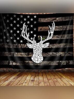 American Flag Hunting Tapestry